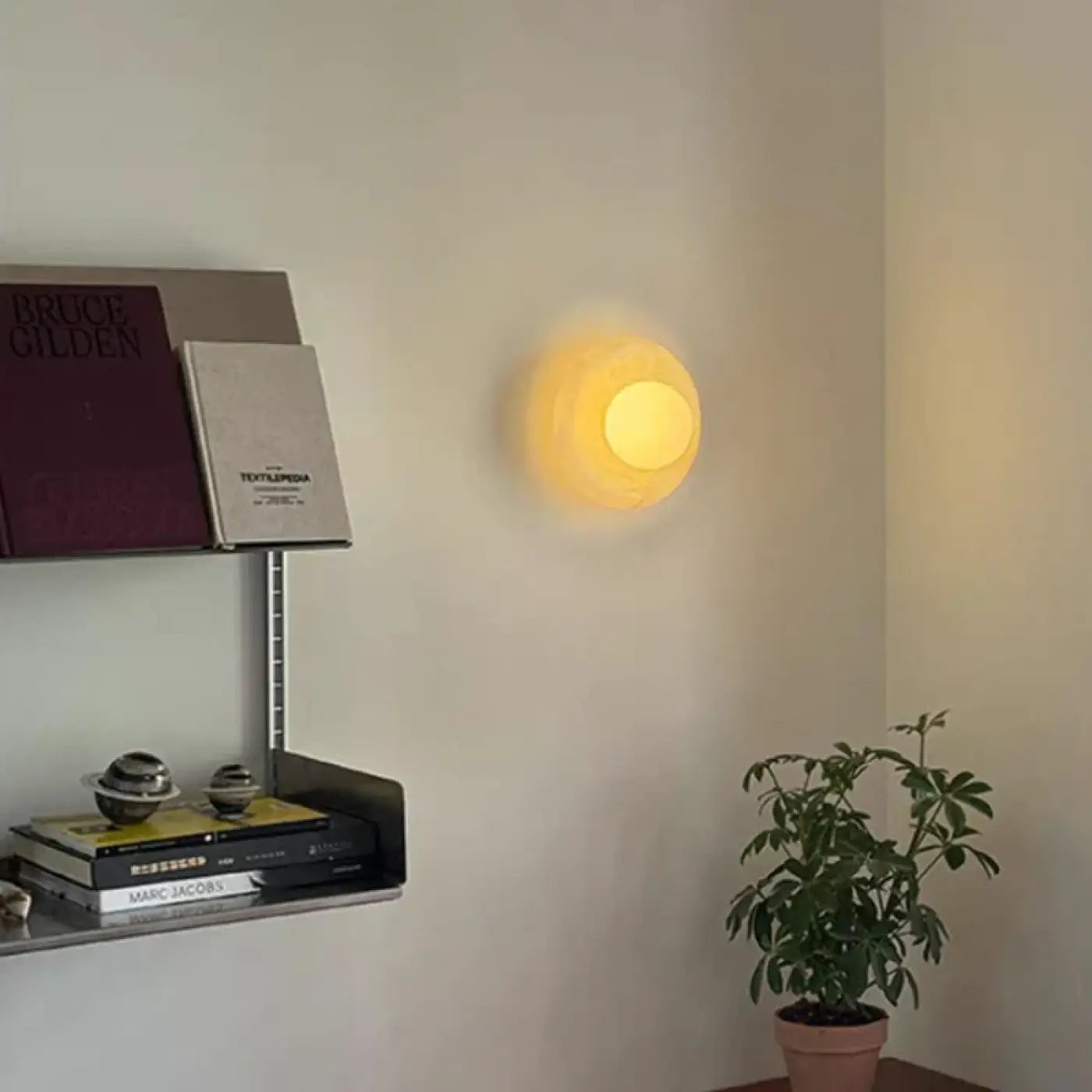 Applique murale LED en pierre et acrylique style scandinave — vue 2