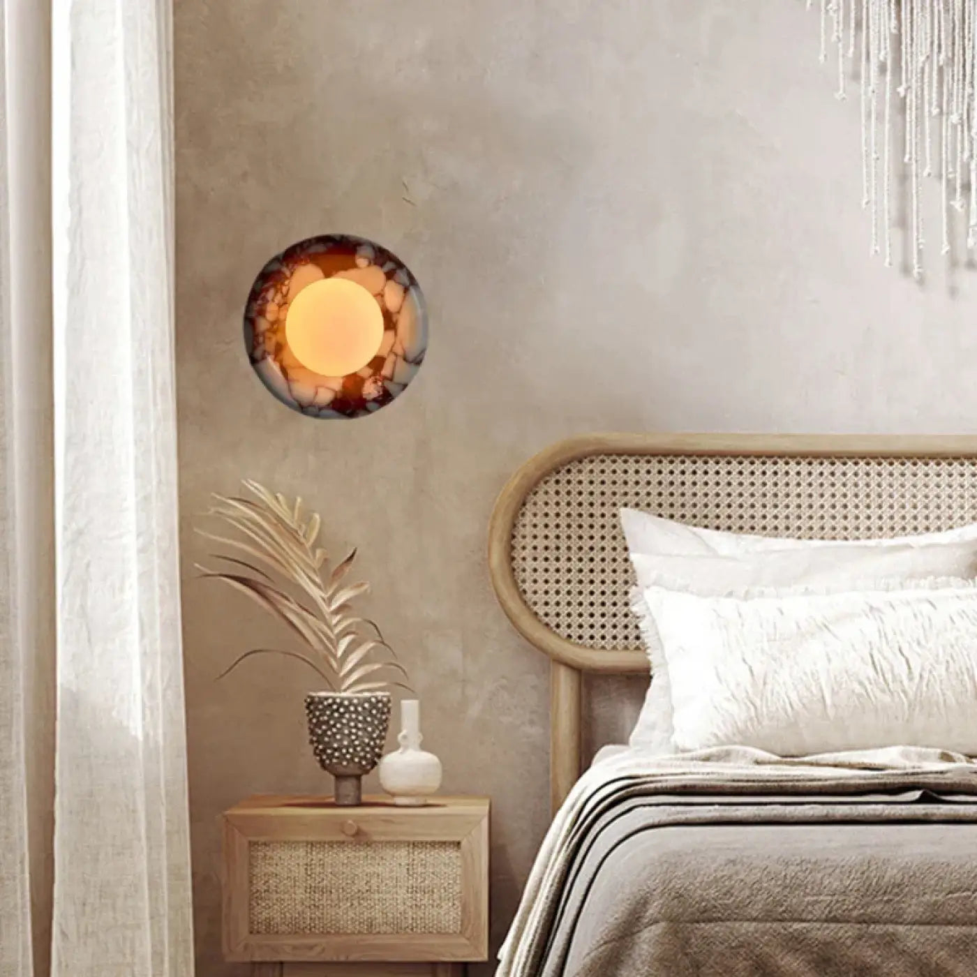 Applique murale LED en pierre et acrylique style scandinave — vue 3