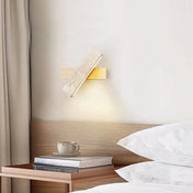 Applique murale LED en pierre et bois beige câble ajustable — vue 3