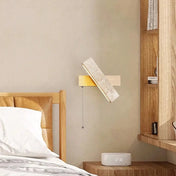 Applique murale LED en pierre et bois beige câble ajustable — vue 5