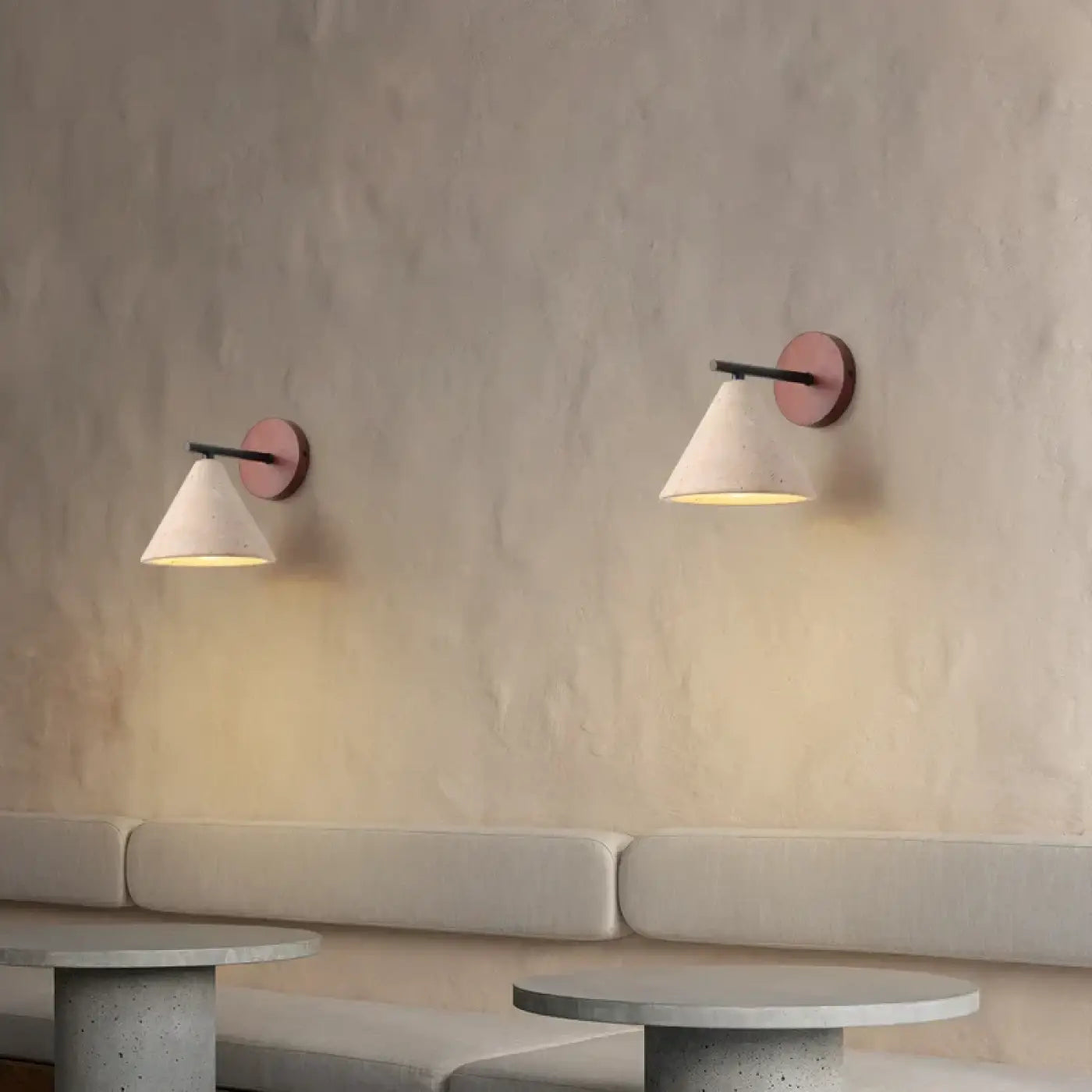 Applique murale LED en pierre naturelle et bois blanc — vue 3