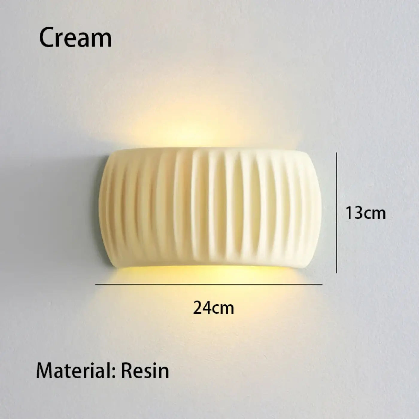 Applique murale LED en résine beige ronde — vue 4