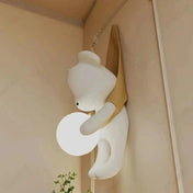Applique murale LED en résine jaune et rose originale — vue 1