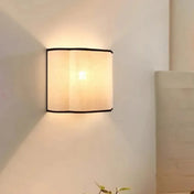 Applique murale LED en tissu et métal beige scandinave — vue 3