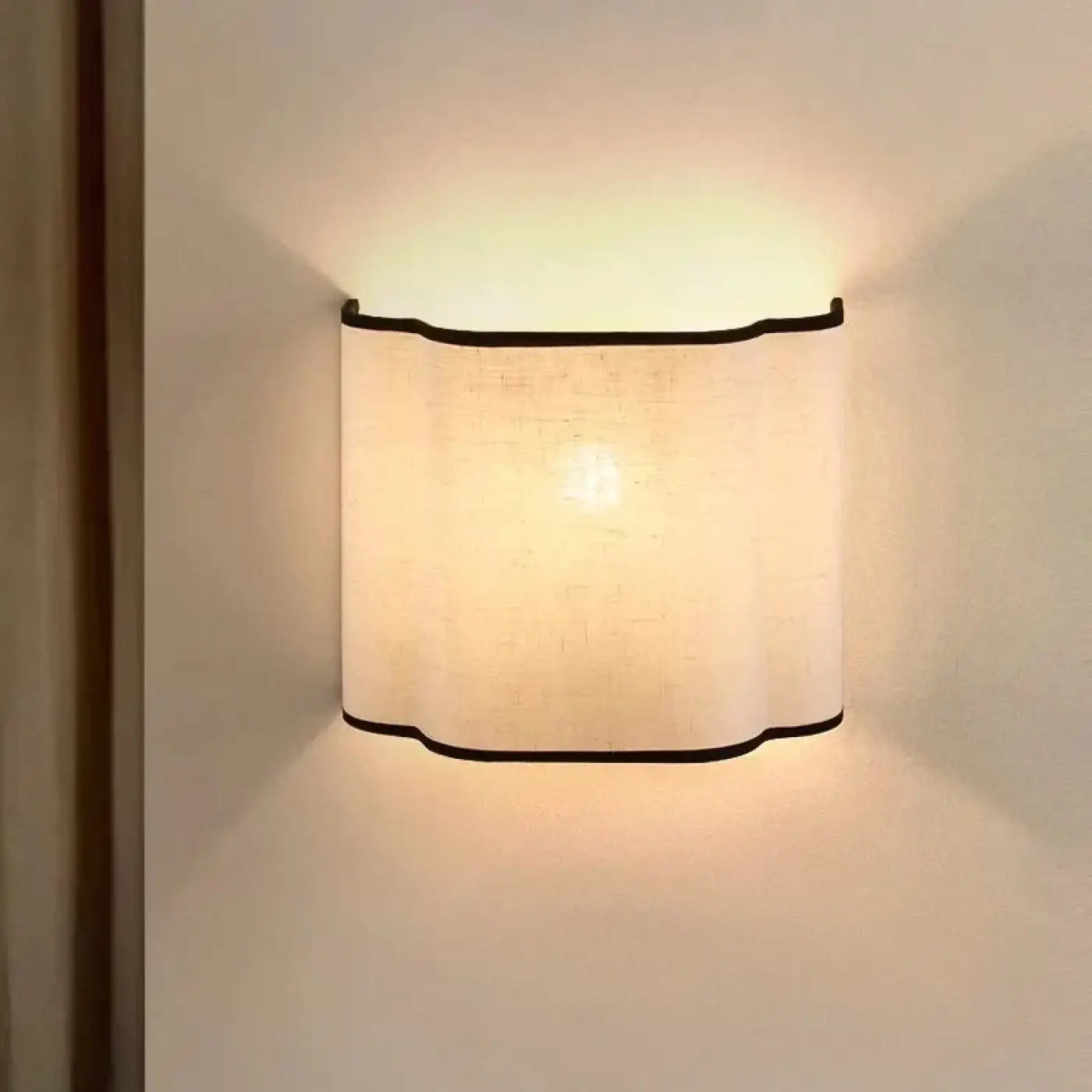 Applique murale LED en tissu et métal beige scandinave — vue 5