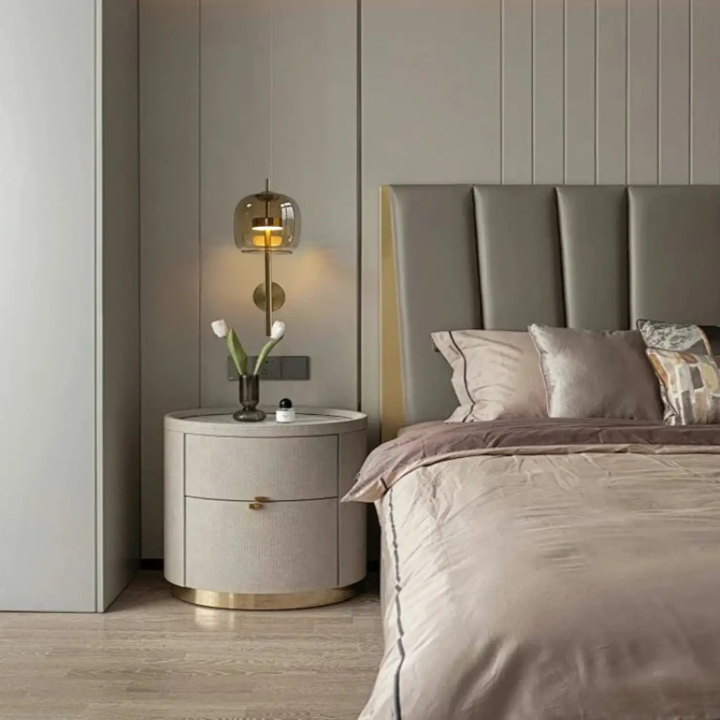 Applique murale LED en verre ambré IP65 style scandinave — vue 4