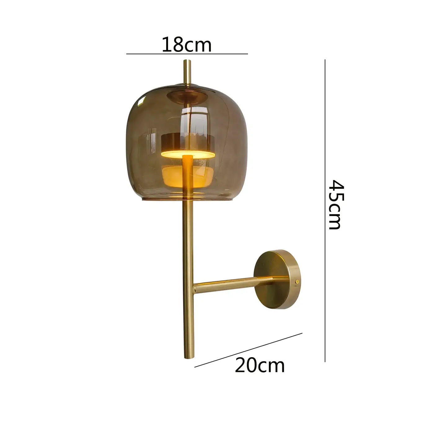 Applique murale LED en verre ambré IP65 style scandinave — vue 7