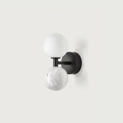 Applique murale LED en verre et marbre à 2 lumières — vue 4