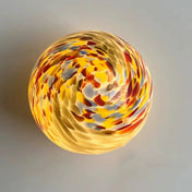 Applique murale LED en verre jaune ronde design original — vue 1