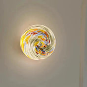 Applique murale LED en verre jaune ronde design original — vue 5