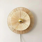 Applique murale LED fibre naturelle et métal vintage — vue 1