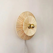Applique murale LED fibre naturelle et métal vintage — vue 2