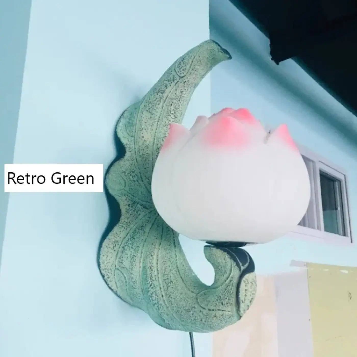 Applique murale LED fleur de lotus rose et vert E27 — vue 3