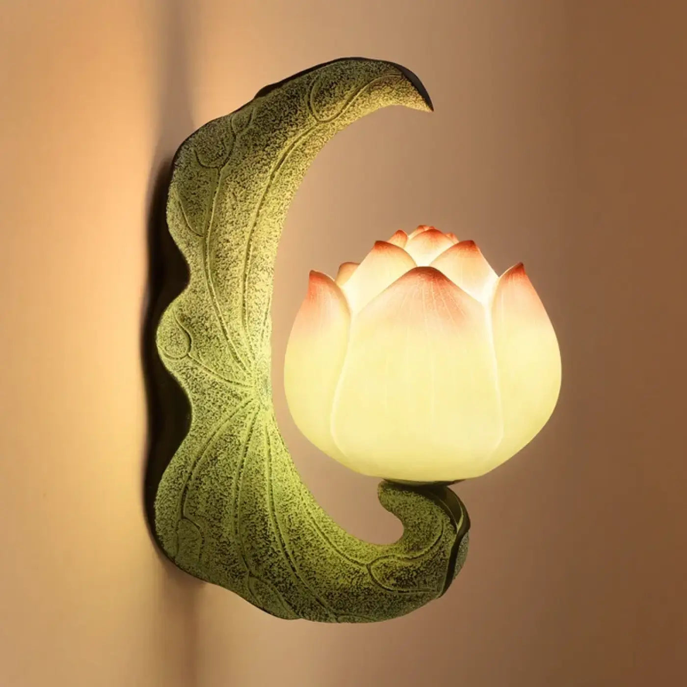 Applique murale LED fleur de lotus rose et vert E27 — vue 4