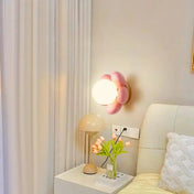 Applique murale LED fleur rose verre chambre enfant — vue 3