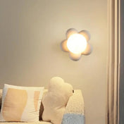 Applique murale LED fleur rose verre chambre enfant — vue 4