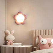 Applique murale LED fleur rose verre chambre enfant — vue 6