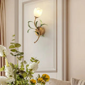 Applique murale LED florale blanche et verte — vue 1