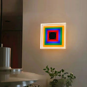Applique murale LED géométrique en acrylique blanc et jaune — vue 2