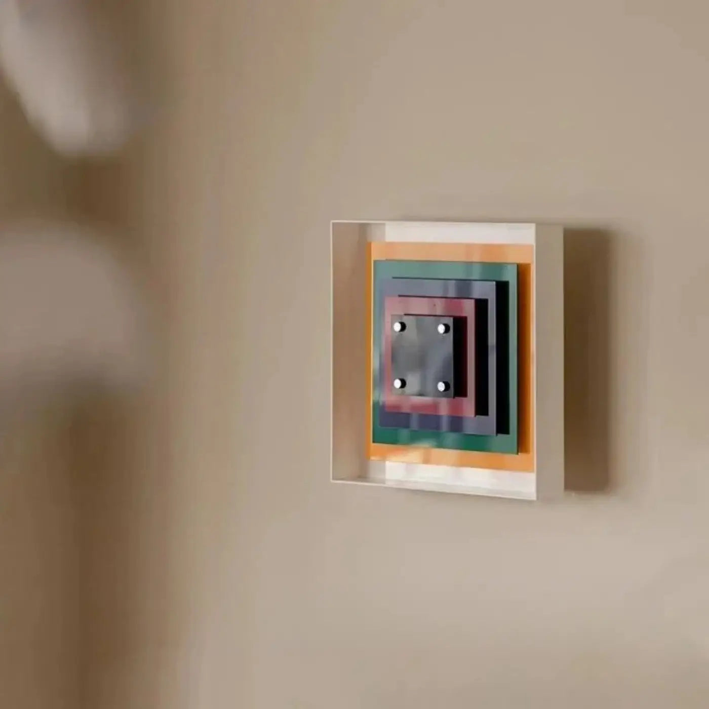 Applique murale LED géométrique en acrylique blanc et jaune — vue 4