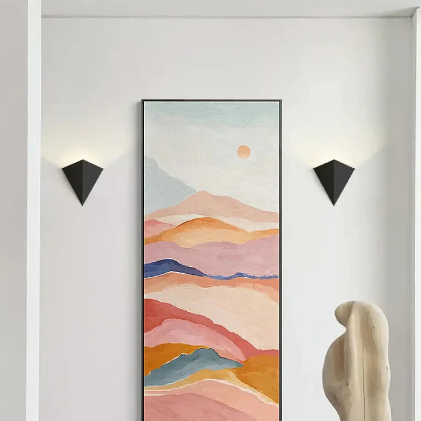 Applique murale LED géométrique en métal noir ou blanc — vue 2