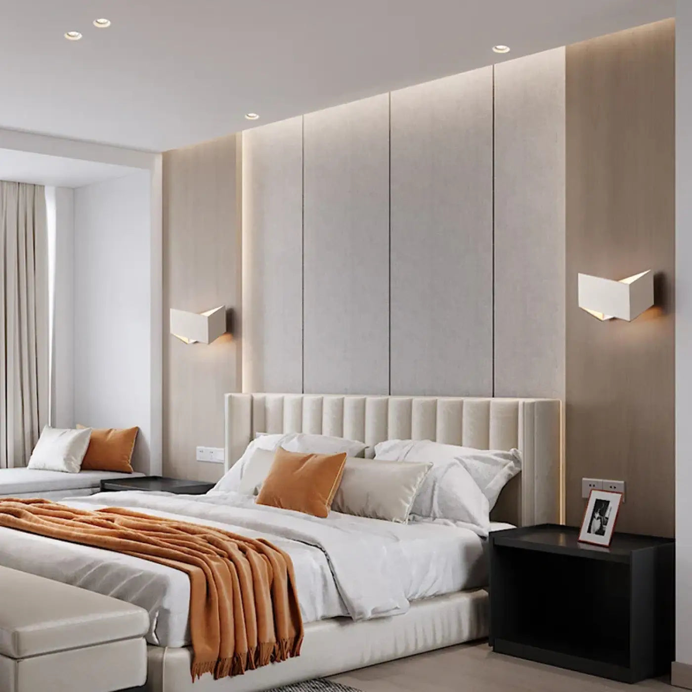 Applique murale LED géométrique noir et blanc IP65 — vue 2