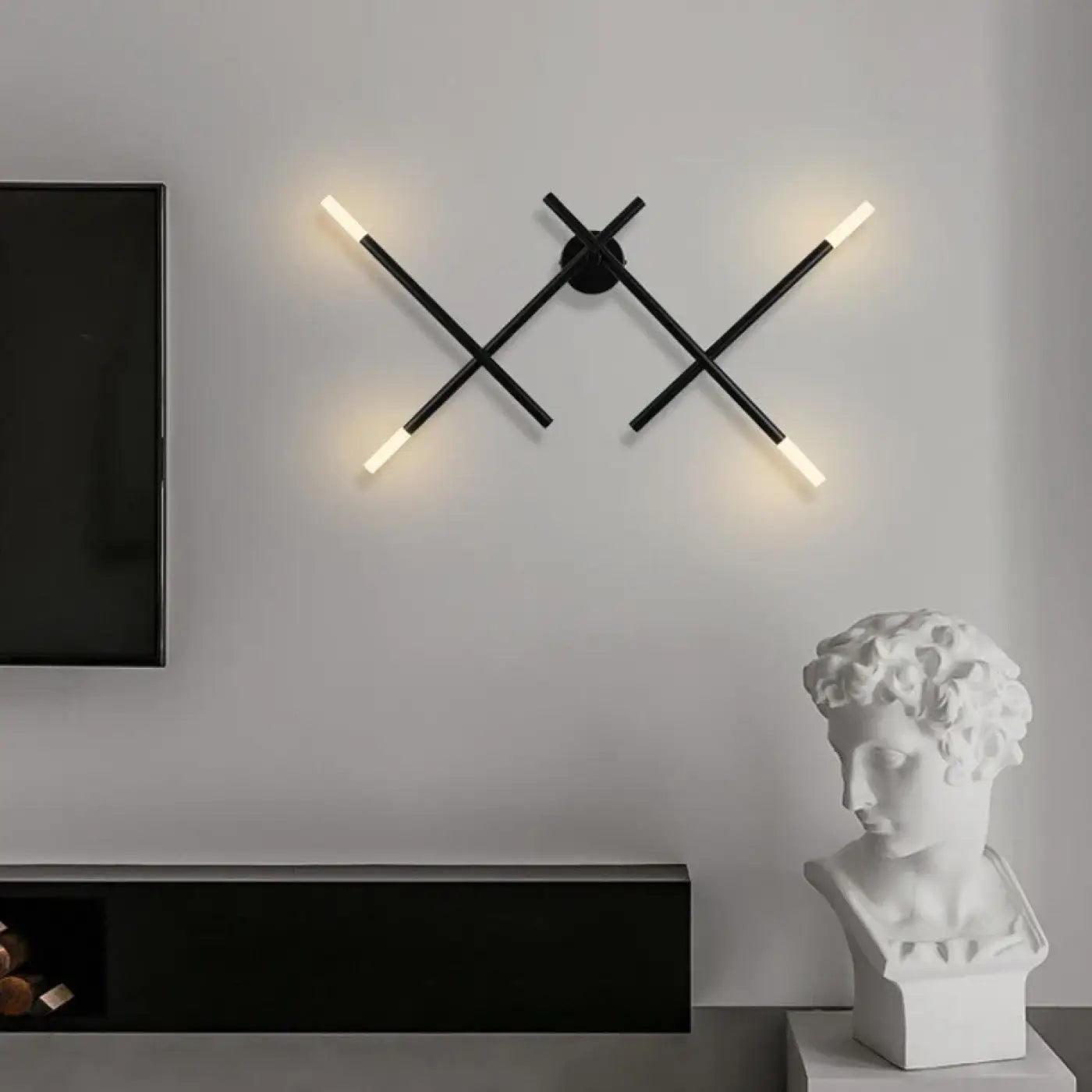 Applique murale LED géométrique noire et dorée en métal — vue 4