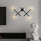 Applique murale LED géométrique noire et dorée en métal — vue 4