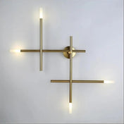 Applique murale LED géométrique noire et dorée en métal — vue 8