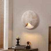 Applique murale LED grise ronde en pierre pour couloir — vue 1