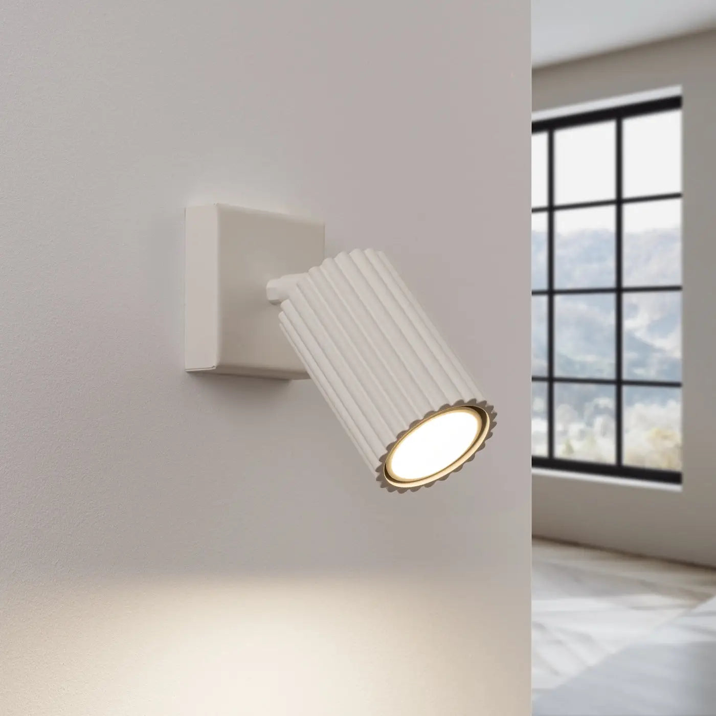 Applique murale LED GU10 en aluminium beige style épuré — vue 1