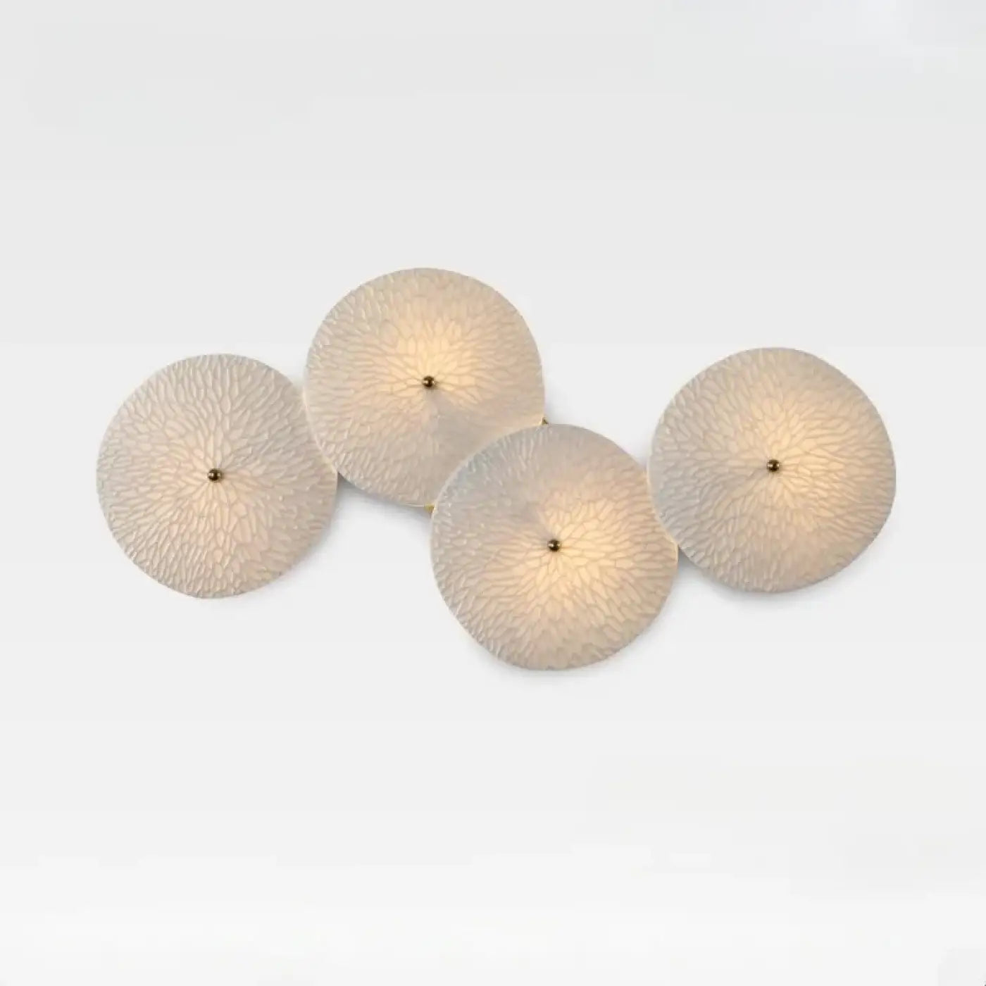 Applique murale LED horizontale en verre structuré blanc — vue 1