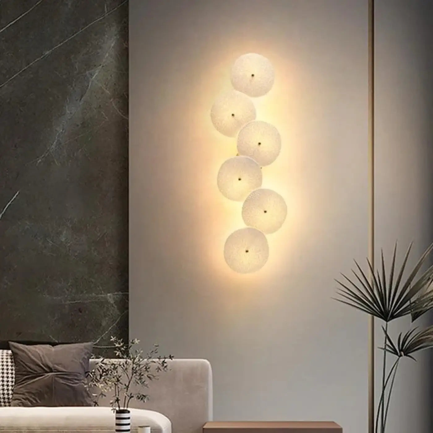 Applique murale LED horizontale en verre structuré blanc — vue 4