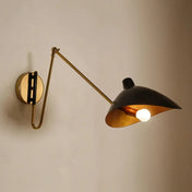 Applique murale LED industrielle en métal noir et doré — vue 1