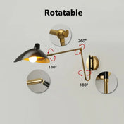 Applique murale LED industrielle en métal noir et doré — vue 5