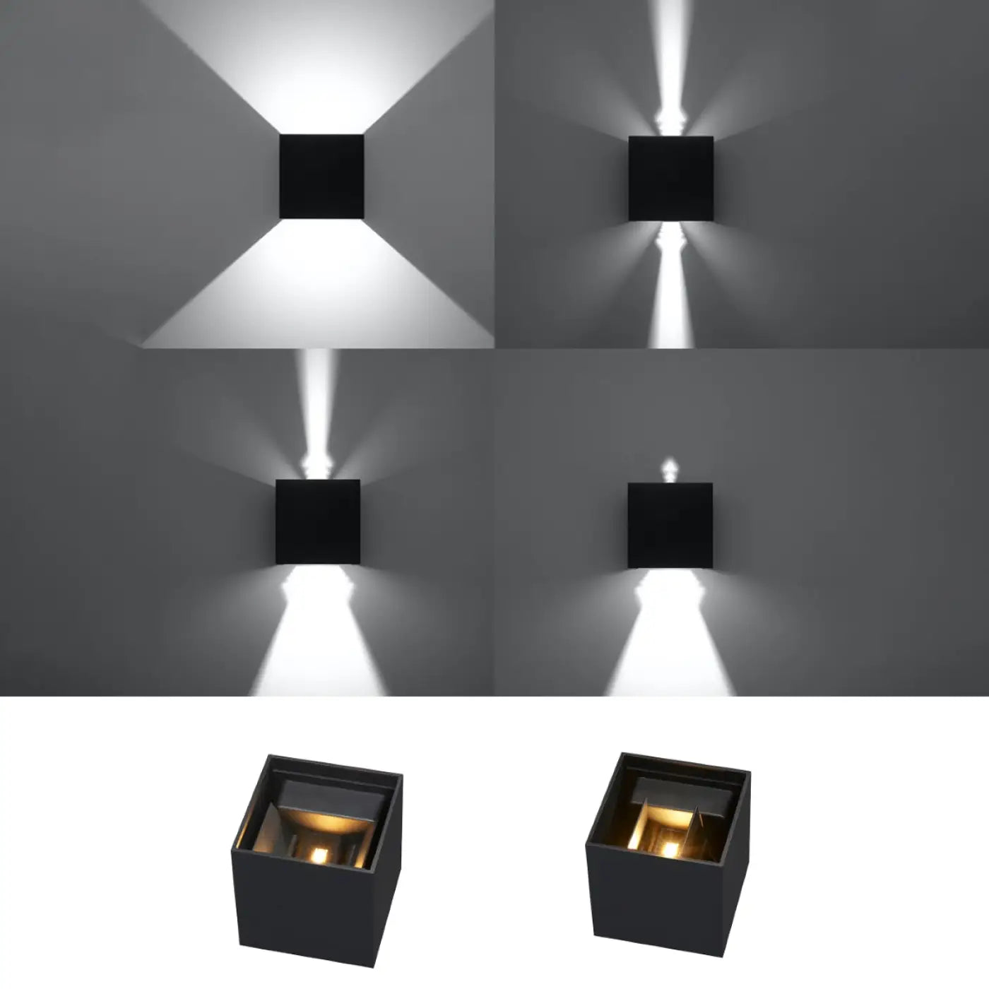 Applique murale LED intégrée aluminium noir IP54 — vue 6