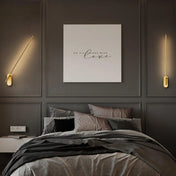 Applique murale LED linéaire aluminium noir et or — vue 3