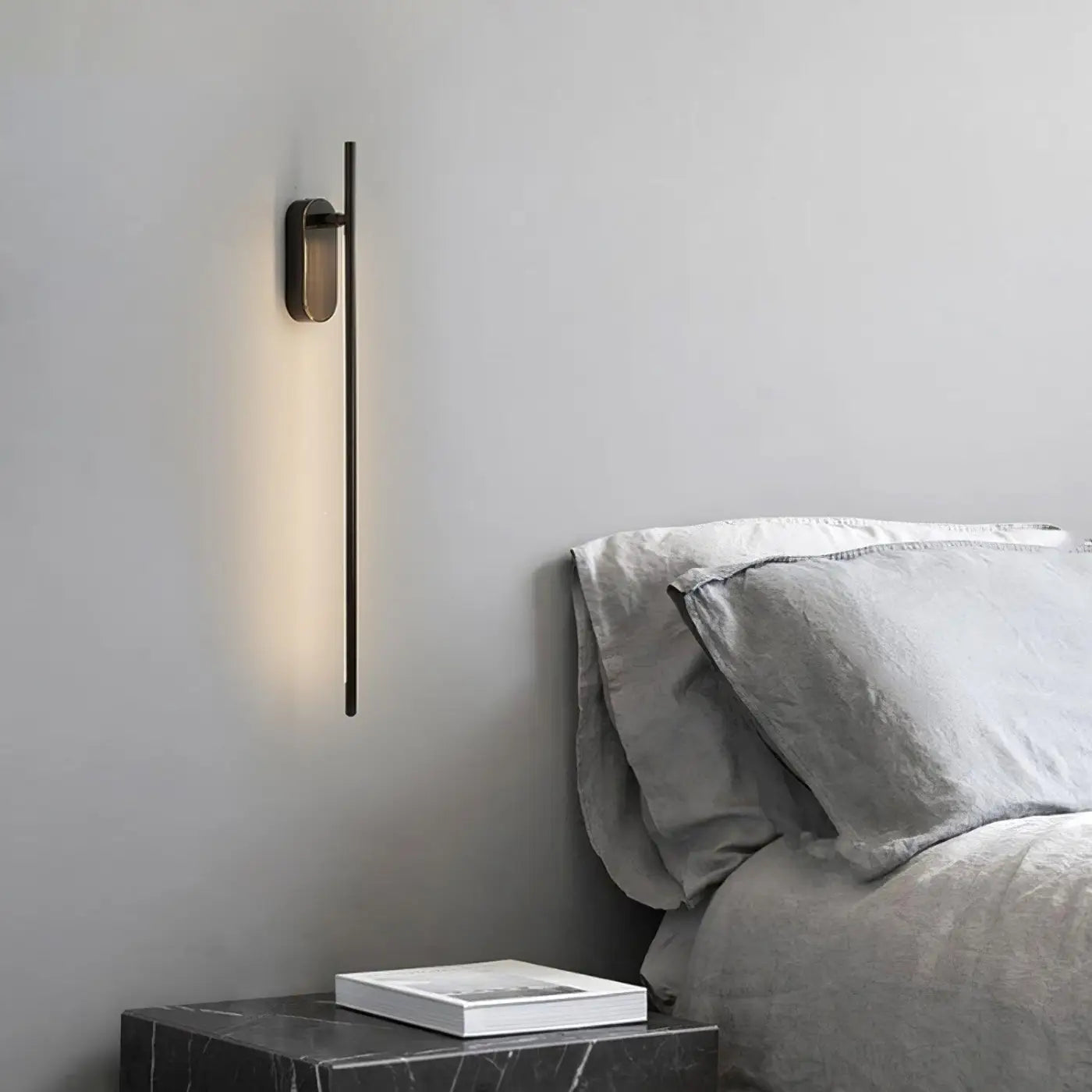 Applique murale LED linéaire aluminium noir et or — vue 4