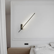Applique murale LED linéaire aluminium noir et or — vue 5