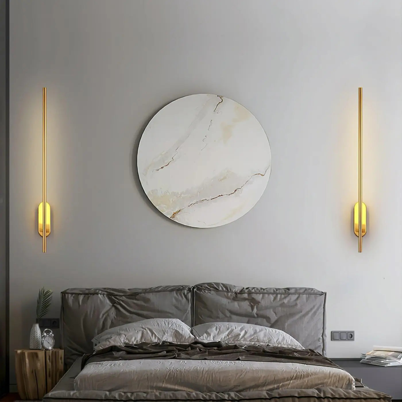 Applique murale LED linéaire aluminium noir et or — vue 9