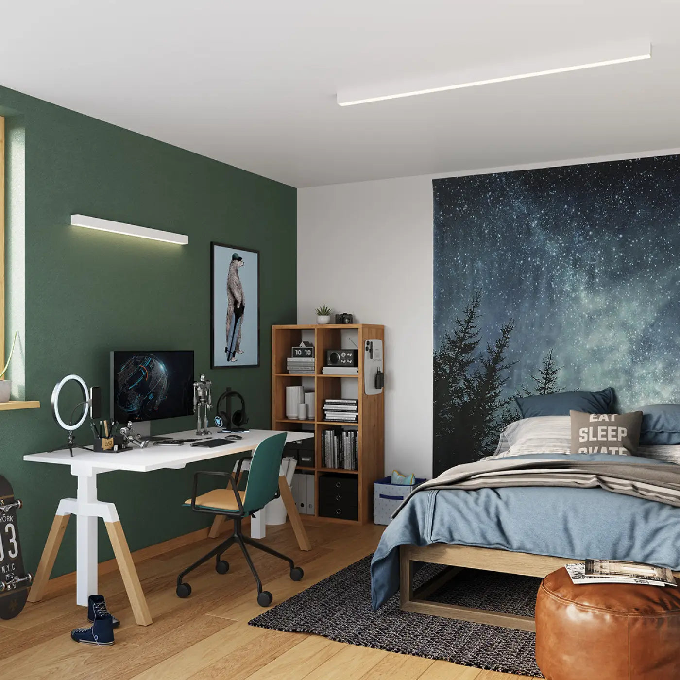 Applique murale LED linéaire blanc cassé minimaliste — vue 11