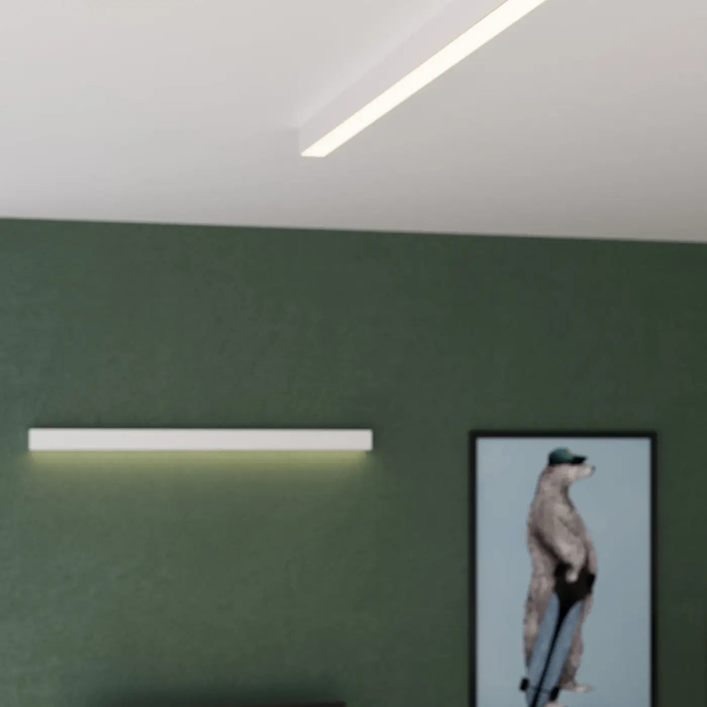 Applique murale LED linéaire blanc cassé minimaliste — vue 9