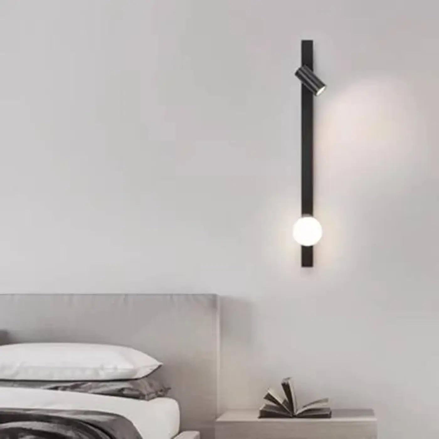 Applique murale LED linéaire noir et doré — vue 9