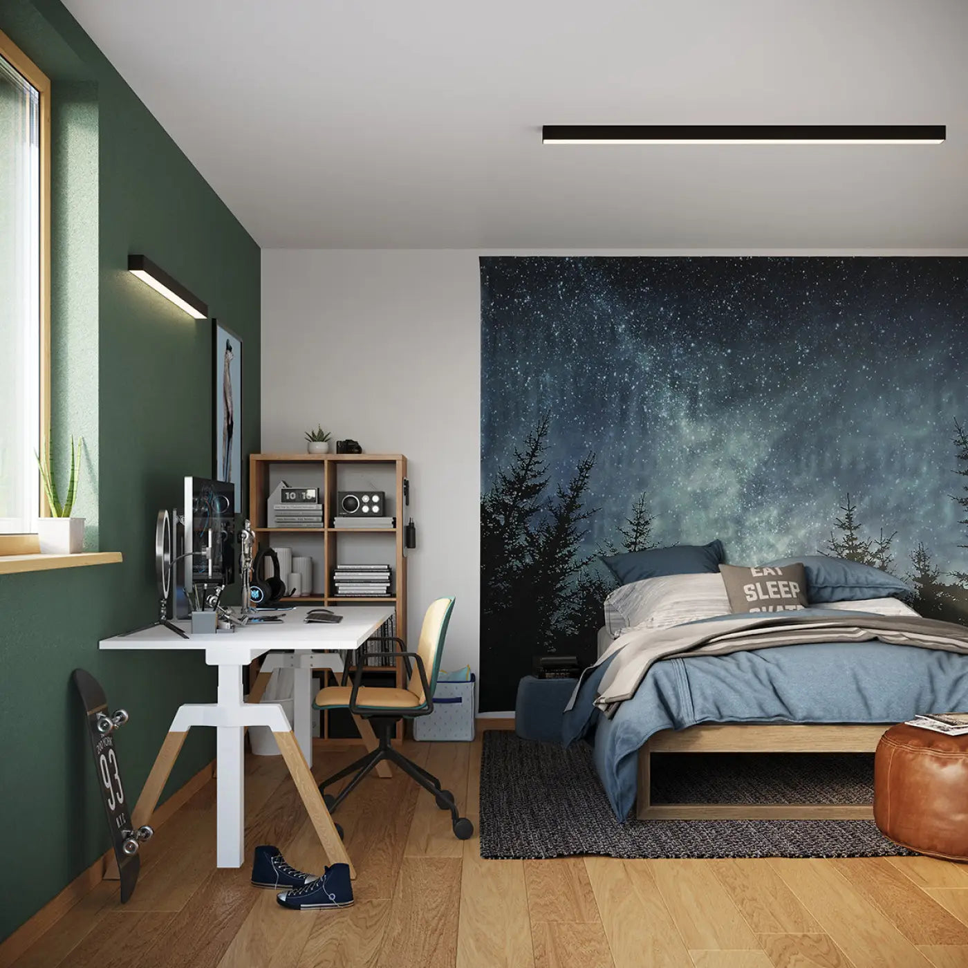 Applique murale LED linéaire noire en aluminium — vue 10