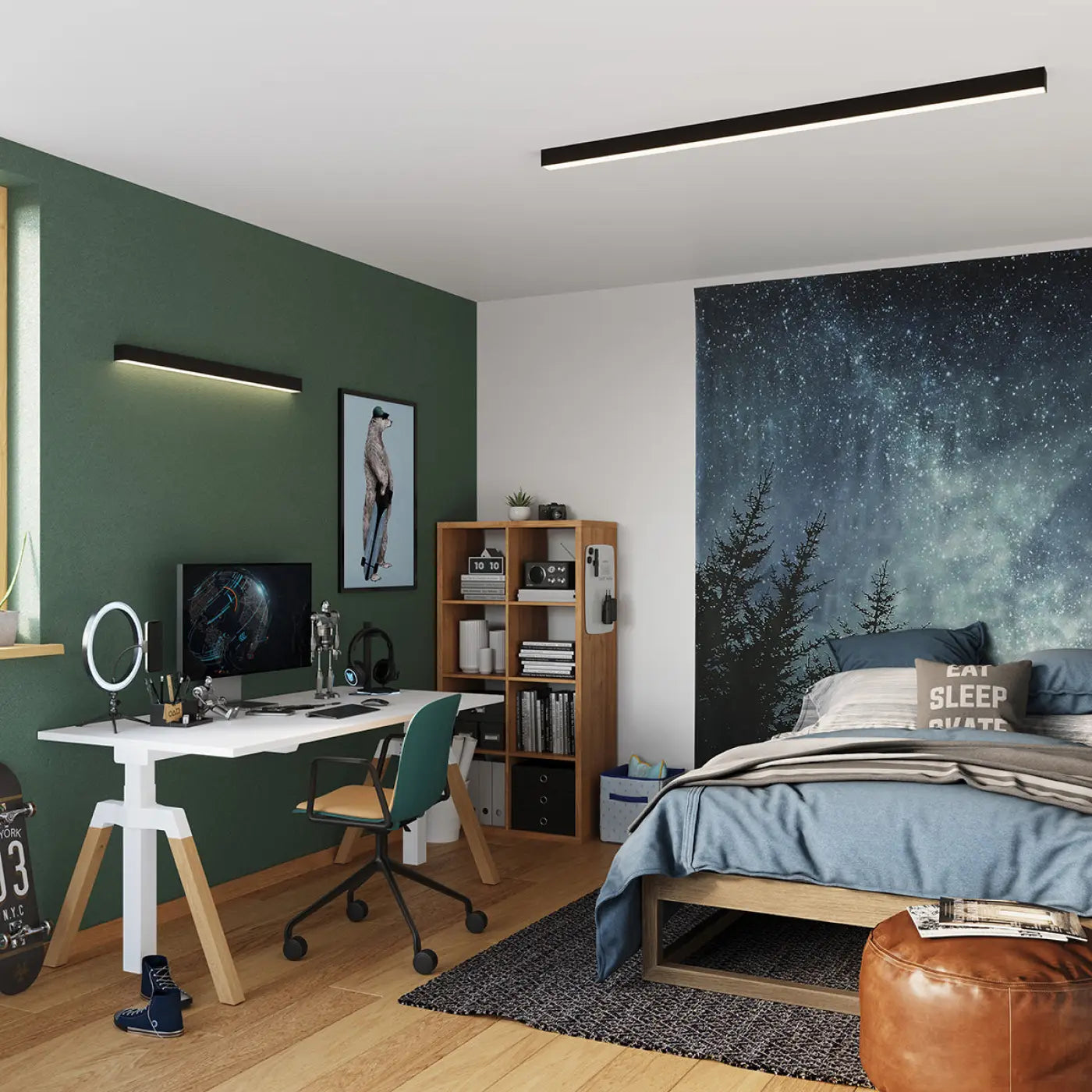 Applique murale LED linéaire noire en aluminium — vue 11