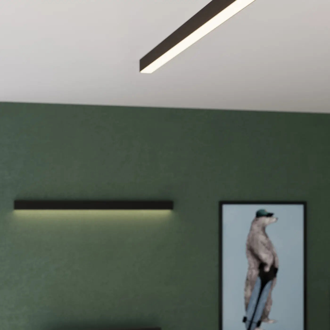 Applique murale LED linéaire noire en aluminium — vue 9