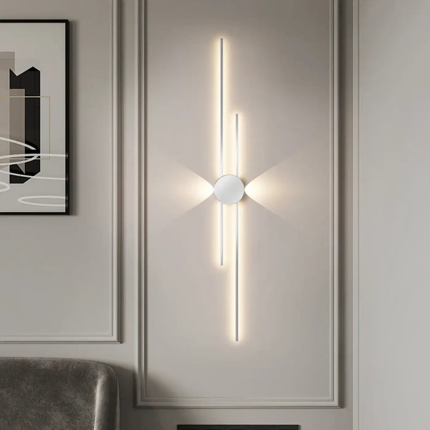 Applique murale LED linéaire noire et blanche — vue 6