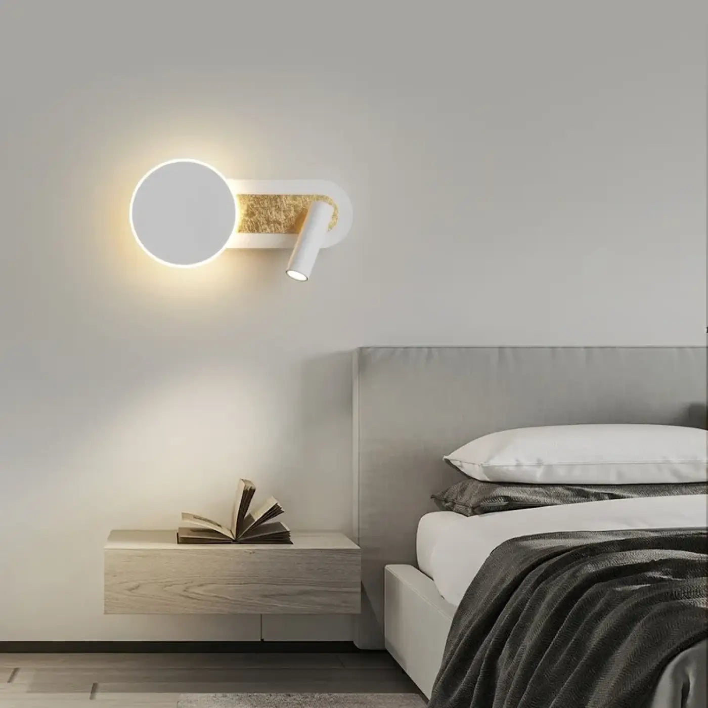 Applique murale LED linéaire noire ou blanche — vue 2