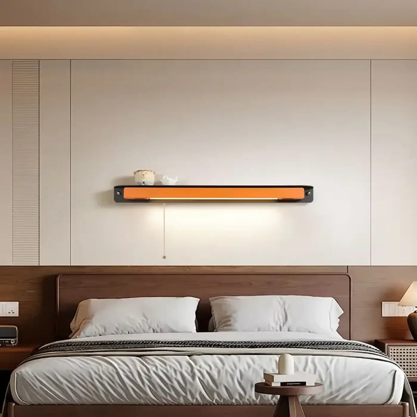 Applique murale LED marron horizontale pour tête de lit — vue 1