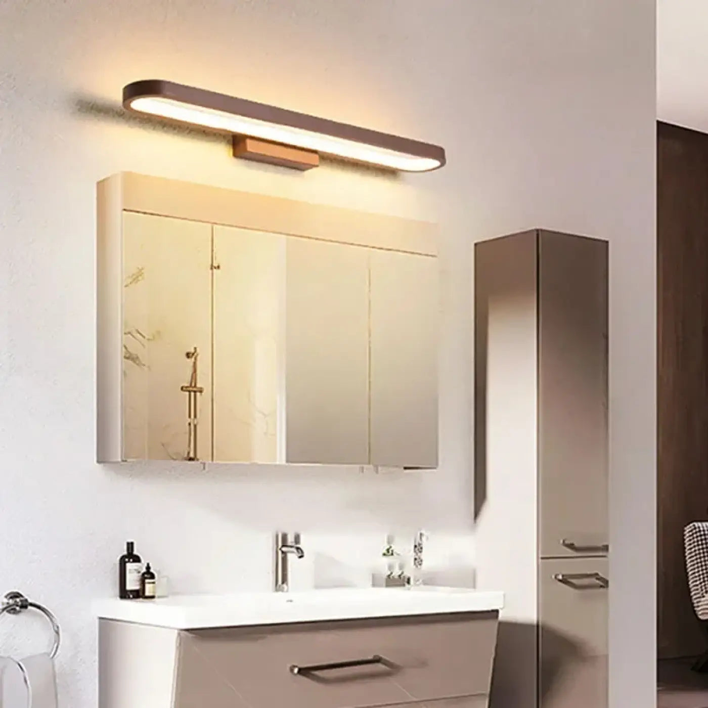 Applique murale LED marron linéaire en aluminium — vue 5